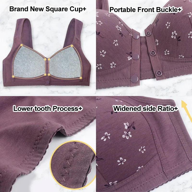 Buy 2, Get 1 Free  Anti Sagging Front Open Cooling Cotton Bra